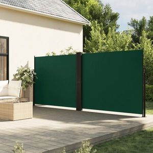 vidaXL Copertină laterală retractabilă, verde închis, 180x1200 cm imagine