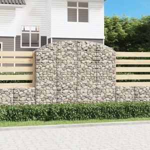 vidaXL Coș gabion arcuit 200x30x160/180 cm fier galvanizat imagine