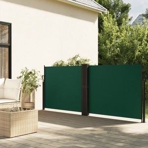 vidaXL Copertină laterală retractabilă, verde închis, 100 x 1000 cm imagine