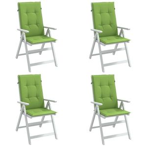 vidaXL Perne scaun spătar înalt 4 buc. melanj verde 120x50x4 cm textil imagine