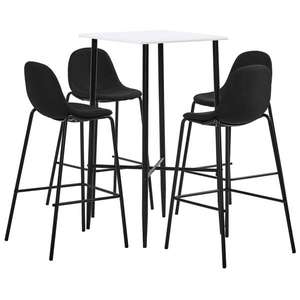 vidaXL Set mobilier de bar, 5 piese, negru, material textil imagine