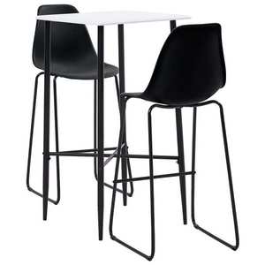 vidaXL Set mobilier de bar, 3 piese, negru, plastic imagine