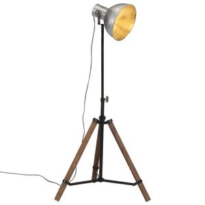 vidaXL Lampă de podea 25 W, argintiu vintage, 75x75x90-150 cm, E27 imagine