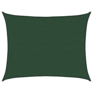 vidaXL Pânză parasolar, verde închis, 6x7 m , HDPE, 160 g/m² imagine