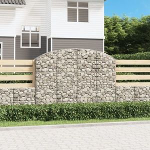 vidaXL Coș gabion arcuit 200x30x140/160 cm fier galvanizat imagine