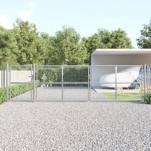 vidaXL Poartă de grădină din plasă argintie 500x175 cm oțel galvanizat imagine