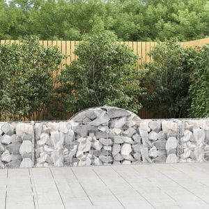 vidaXL Coșuri gabion arcuite 40 buc, 200x30x60/80 cm, fier galvanizat imagine