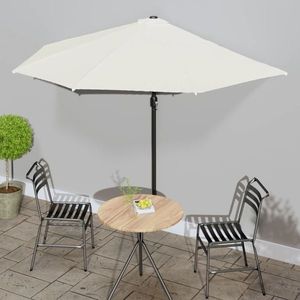 vidaXL Umbrelă de soare de balcon, tijă aluminiu, nisipiu, 300x155 cm imagine