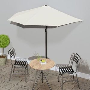 vidaXL Umbrelă de soare pentru balcon tijă aluminiu nisipiu 270x144cm imagine