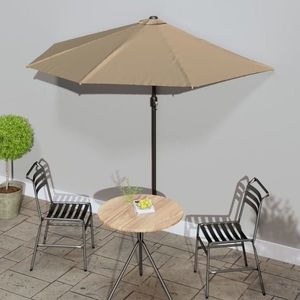 vidaXL Umbrelă de soare de balcon, tijă aluminiu gri taupe, 270x144 cm imagine