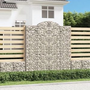 vidaXL Coșuri gabion arcuite, 11 buc 200x30x220/240cm, fier galvanizat imagine