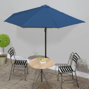 vidaXL Umbrelă balcon, tijă aluminiu albastru 300x155x223cm semirotund imagine