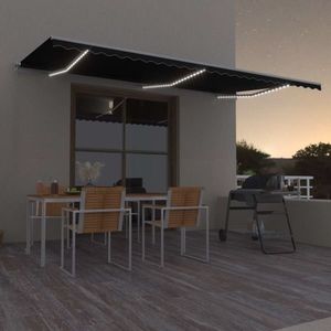 vidaXL Copertină retractabilă manual cu LED, antracit, 600x300 cm imagine