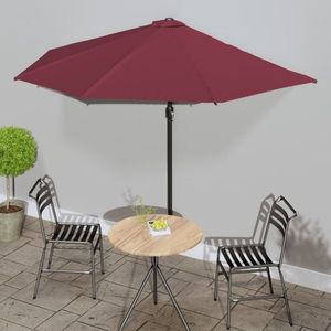 vidaXL Umbrelă de balcon, tijă aluminiu bordo 300x155x223cm semirotund imagine