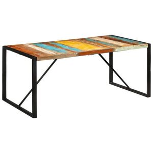 vidaXL Masă de bucătărie, 175x90x76 cm, lemn masiv reciclat imagine