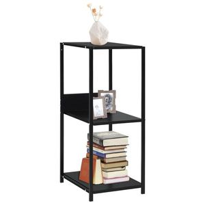 vidaXL Bibliotecă mică, negru, 33, 5 x 39, 6 x 79, 7 cm, lemn prelucrat imagine