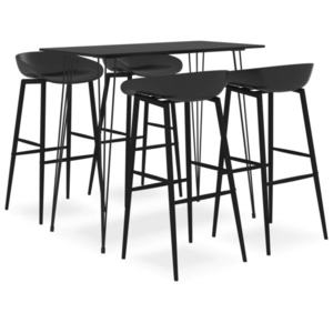 vidaXL Set mobilier de bar, 5 piese, negru imagine