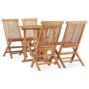 vidaXL Set mobilier de exterior pliabil, 5 piese, lemn masiv de tec imagine