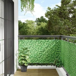 vidaXL Paravan de balcon cu aspect de plantă, verde, 700x75 cm, PVC imagine