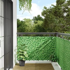 vidaXL Paravan de balcon cu aspect de plantă, verde, 500x90 cm, PVC imagine