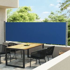 vidaXL Copertină laterală retractabilă de terasă, albastru, 140x600 cm imagine