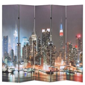 vidaXL Paravan cameră pliabil, 200x170 cm, New York pe timp de noapte imagine