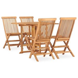 vidaXL Set mobilier de exterior pliabil, 5 piese, lemn masiv de tec imagine