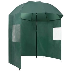 vidaXL Umbrelă pentru pescuit, verde, 220x193 cm imagine