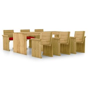 vidaXL Set mobilier de exterior, 7 piese, lemn de pin tratat imagine