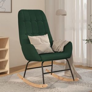 vidaXL Scaun balansoar, verde închis, material textil imagine