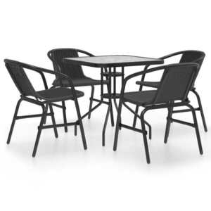 vidaXL Set mobilier de grădină, 5 piese, negru imagine