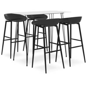 vidaXL Set mobilier de bar, 5 piese, alb și negru imagine