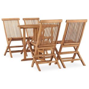 vidaXL Set mobilier de exterior pliabil, 5 piese, lemn masiv de tec imagine