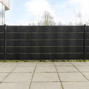 vidaXL Paravane pentru balcon, 5 buc., negru, 255x19 cm, poliratan imagine