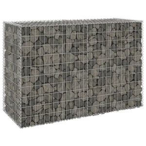 vidaXL Perete gabion cu capace, 150 x 60 x 100 cm, oțel galvanizat imagine