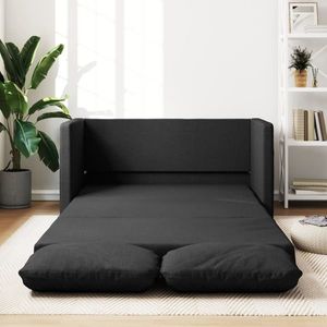 vidaXL Canapea extensibilă 2 în 1, negru, 112x174x55 cm, textil imagine