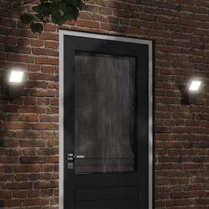 vidaXL Lămpi exterioare de perete cu LED 2 buc. negru, aluminiu turnat imagine