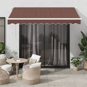 vidaXL Copertină retractabilă manual, maro, 300x250 cm imagine