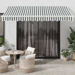 vidaXL Copertină retractabilă automat cu LED, antracit/alb, 350x250 cm imagine