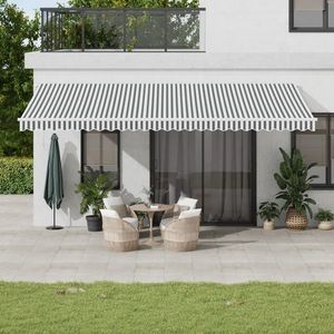 vidaXL Copertină retractabilă automat cu LED, antracit/alb, 600x350 cm imagine