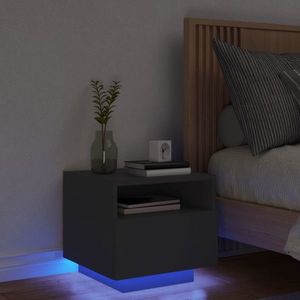 vidaXL Noptieră cu lumini LED, negru, 40x39x37 cm imagine