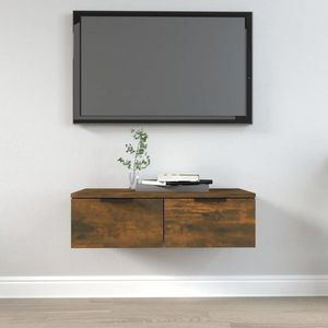 vidaXL Comodă TV de perete, stejar fumuriu, 68x30x20 cm lemn prelucrat imagine