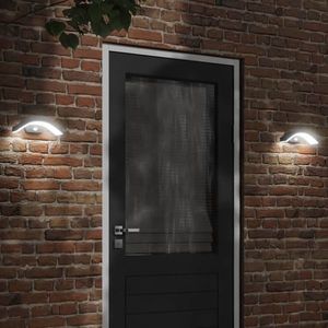 vidaXL Lampă exterioară de perete cu LED/senzor, negru aluminiu turnat imagine