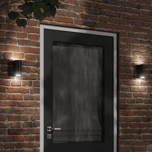 vidaXL Lămpi exterioare de perete cu LED 2 buc. negru, aluminiu turnat imagine