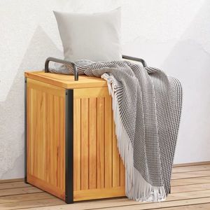 vidaXL Cutie de perne de exterior 45x45x45/53cm lemn masiv acacia/oțel imagine