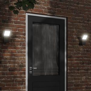 vidaXL Lampă exterioară de perete cu LED, negru, aluminiu turnat imagine