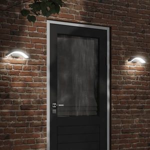 vidaXL Lămpi exterioare de perete cu LED 2 buc. negru, aluminiu turnat imagine