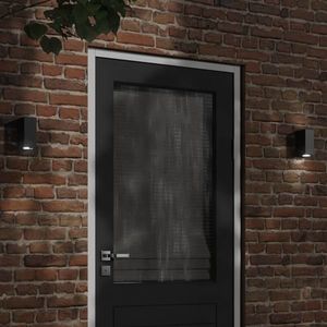 vidaXL Lămpi exterioare de perete cu LED 2 buc. negru, aluminiu turnat imagine