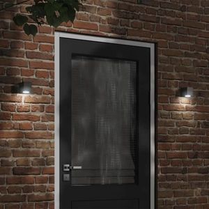 vidaXL Lămpi exterioare de perete cu LED 2 buc. negru, aluminiu turnat imagine