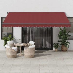 vidaXL Copertina retractabilă automat cu LED-uri, vișiniu, 450x300 cm imagine